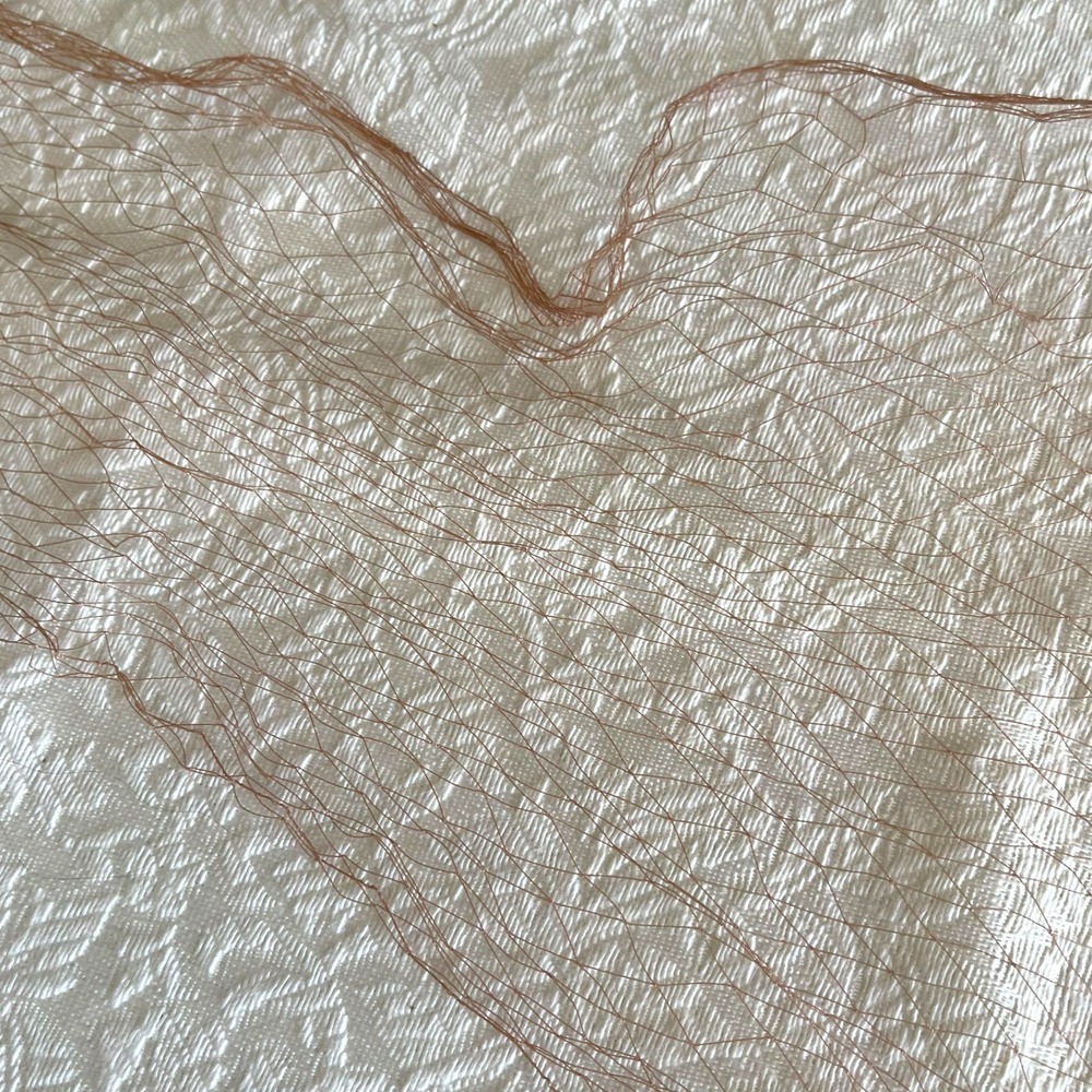 Vintage 1940s 17” Wide by 17” Long Veil Netting Deadstock Hat Trim Millinery - Picture 5 of 12